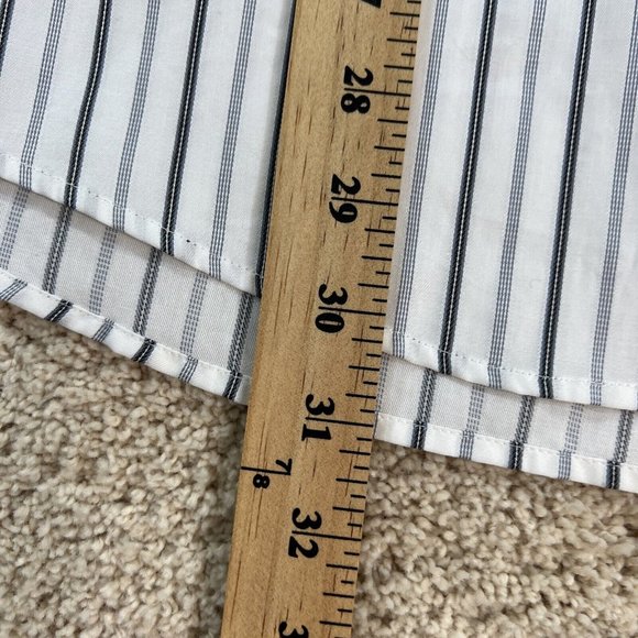 Womans Claiborne Button Front Shirt M White Black Striped MWT - Picture 6 of 15